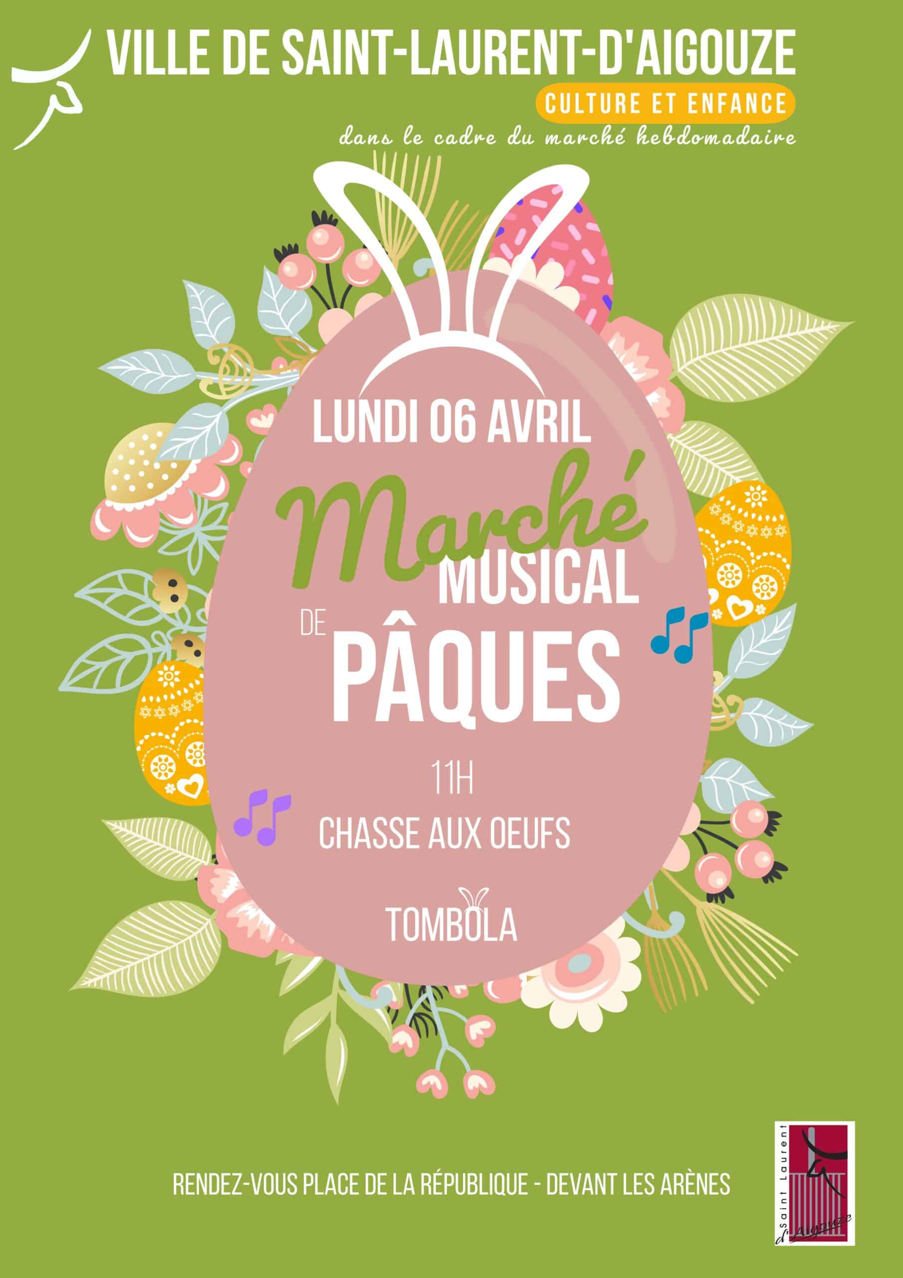 Marché musical et chasse aux oeufs Pâques 2026